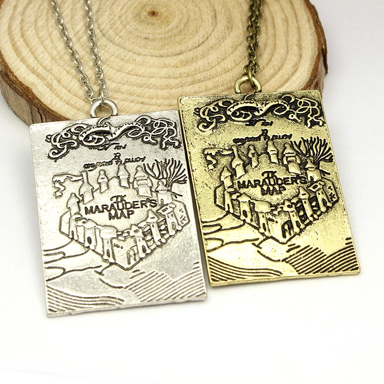

Free Shipping Once Upon A Time The Story Book Pendant Necklace Marauders Map Chain Necklace Men Women Jewelry