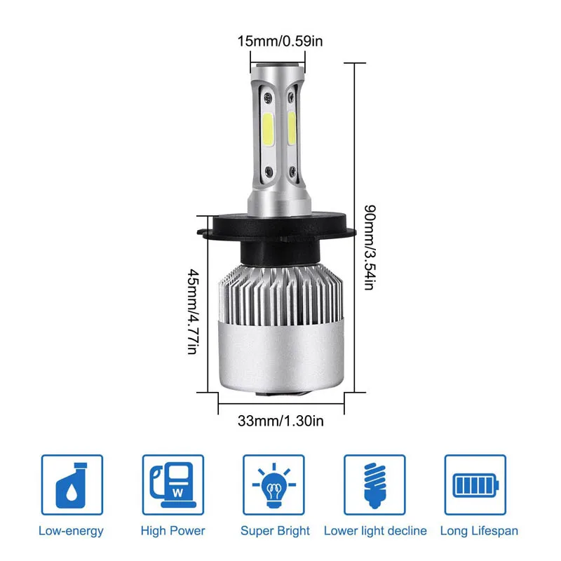 Autech H4 HB2 9003 H1 H7 H11 H8 H9 9005 9006 H13 9007 светодиодный лампы для фар комплект преобразования