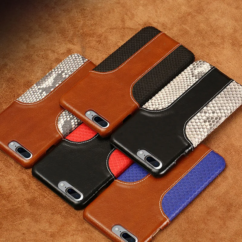 

Wangcangli phone case snake skin fight wax leather back cover case for iphone 7 mobile phone set all hand-made custom processing