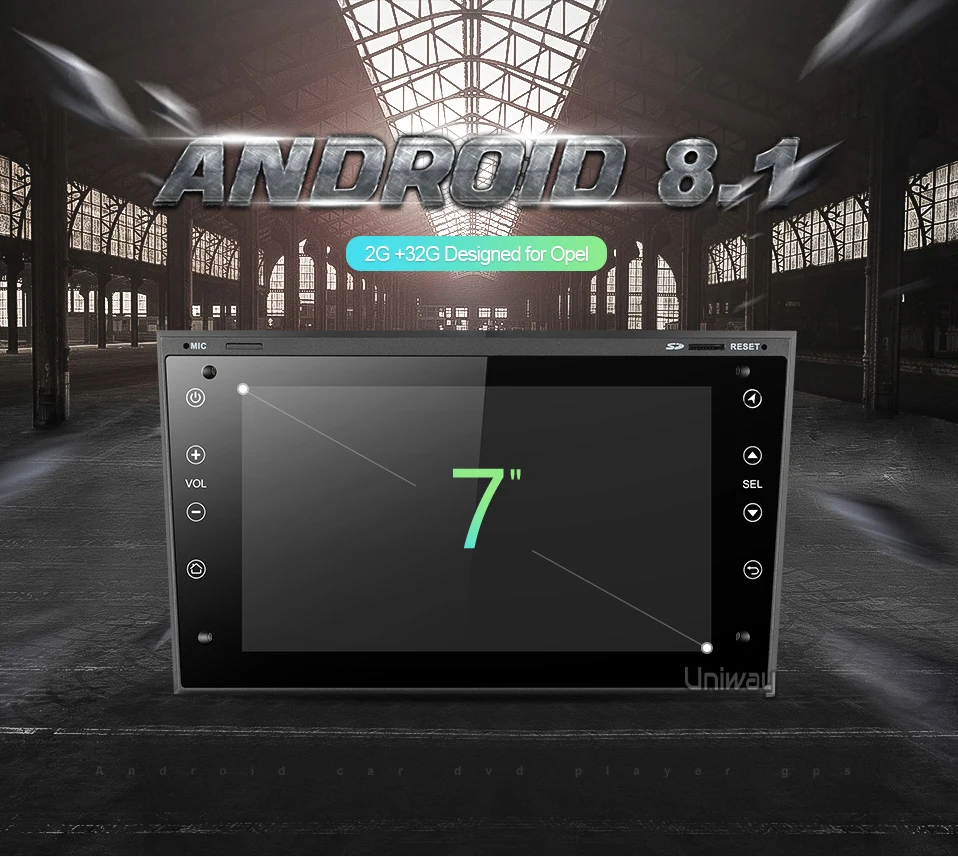 Discount uniway AOB7071 2G+32G android 8.1  car dvd for Opel Meriva Antara Zafira Veda Agila Corsa Vectra Astra H 2006 2007 2008 200 4