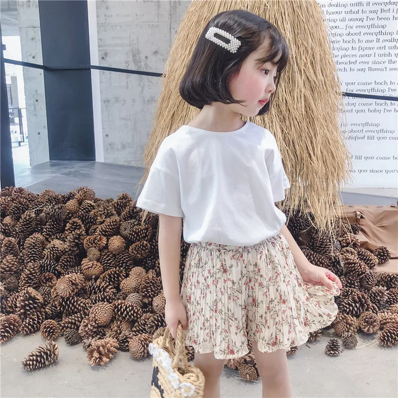 

2019 Summer New Arrival korean style cotton loose all-match flowers printed princess short pants for cute sweet baby girls