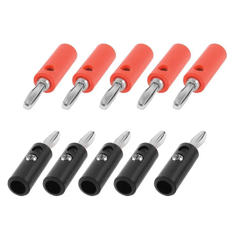 

50pcs 4mm Banana Plug Connector Jack Screw-type Banana Head Black and Red Color