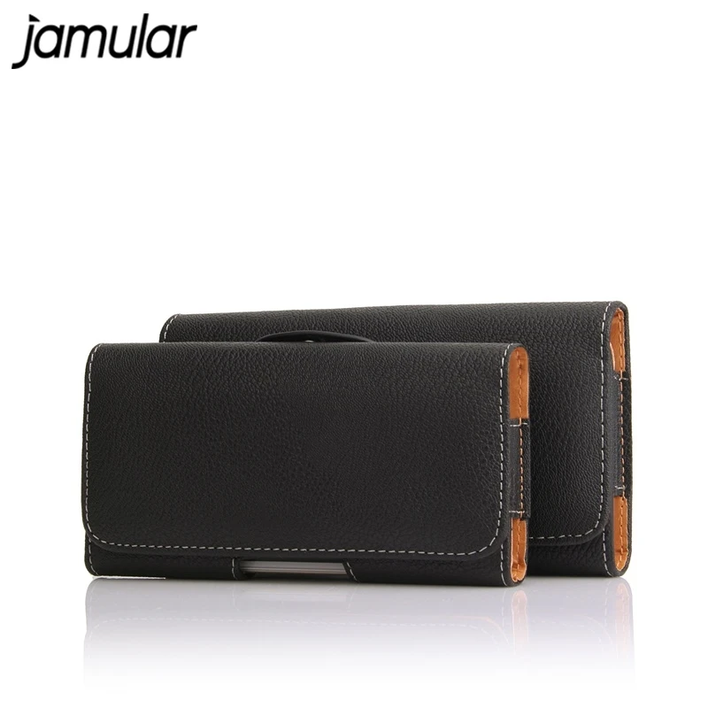 

JAMULAR Phone Case Belt Clip Leather Bag Cover for iPhone XS MAX XR X 7 8 6 6s Plus Black Holster Cover For Samsung S9 S8 Note 9