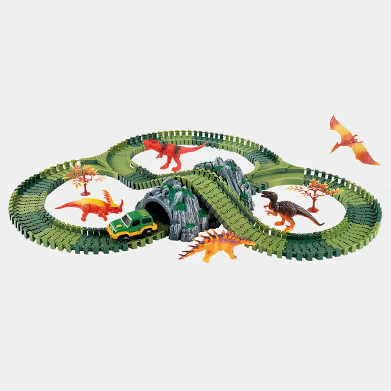 144 шт. модель динозавра DIY Собранный электрический трек динозавра магический трек для детей обучающая игрушка для мальчиков