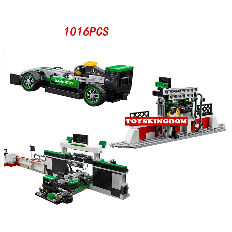 

New Racing champion AMG Petronas formula one team building block F1 racer mechanist figures bricks 75883 toys for boys gifts