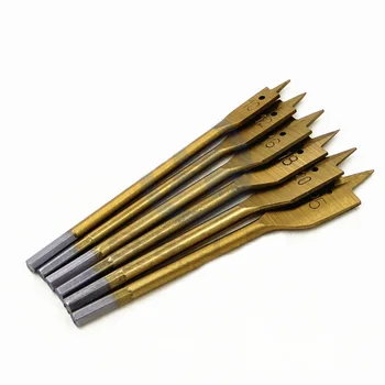 

Hexagonal Handle Plated Titanium Woodworking Flat Drill Woodworking Hole Tool High Carbon Steel Punching Tool 6 Piece Set