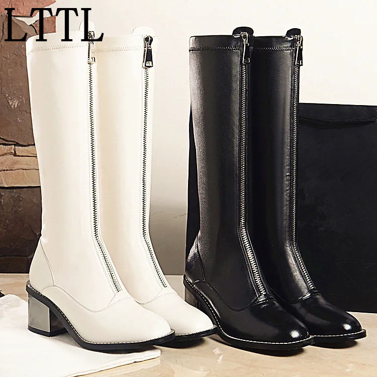 heeled leather utility boots