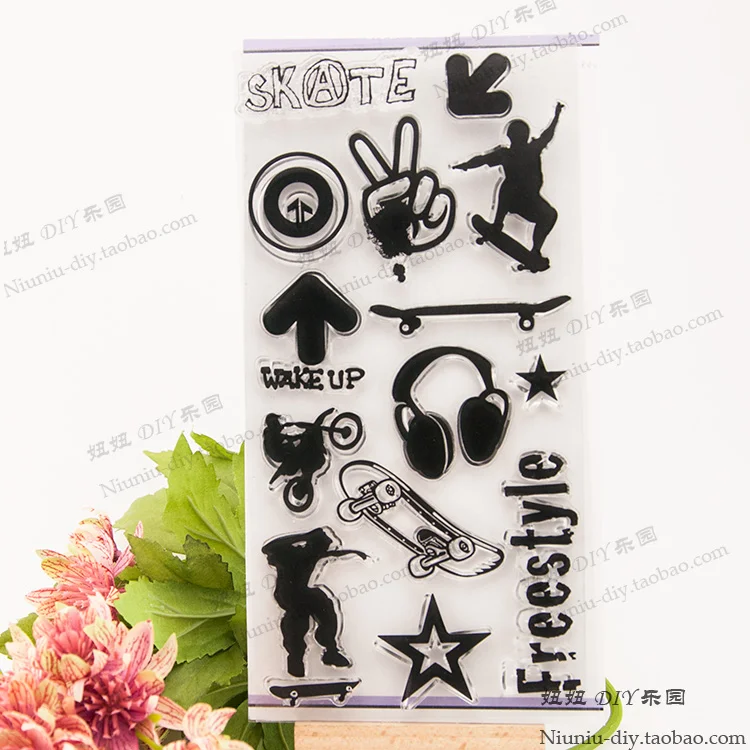 

scrapbook DIY free style design 10*20CM ACRYLIC VINTAGE clear STAMPS FOR PHOTO timbri SCRAPBOOKING stamp free shipping