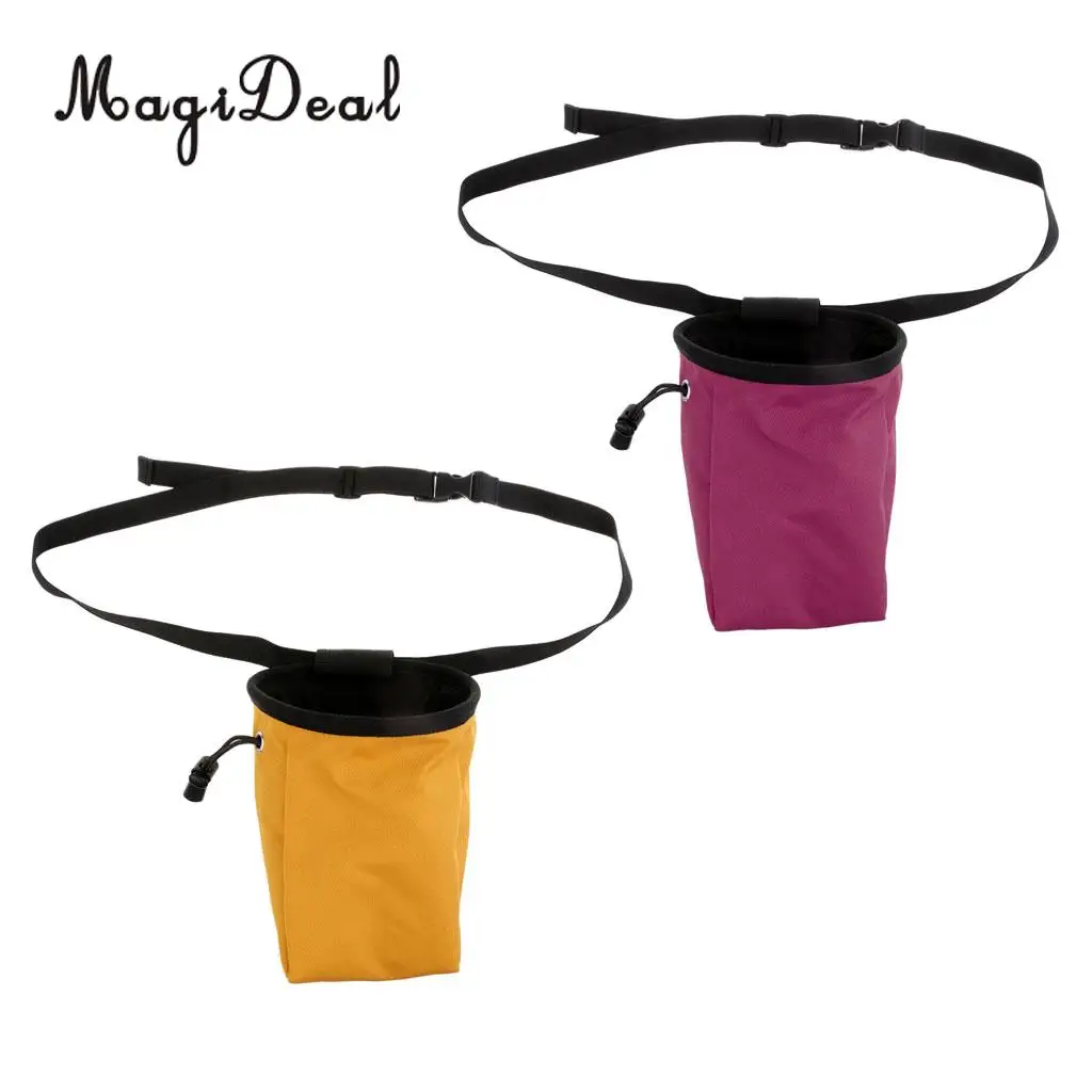 Rock Climbing Chalk Bag Mountaineering Bouldering Weightlifting Gym Magnesium Powder Storage Pouch with Zip Pocket & Waist Belt