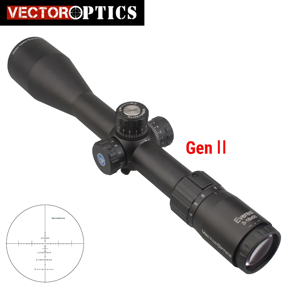 Vector Optics GenII Everest 3 18x50 AR15 Scope Air Gun Riflescope