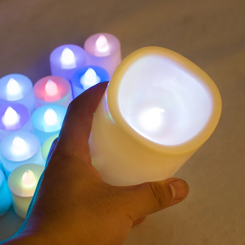 

Set of 3 LED Flameless Candles Multiple Colors Pillar Candle with Remote Timer