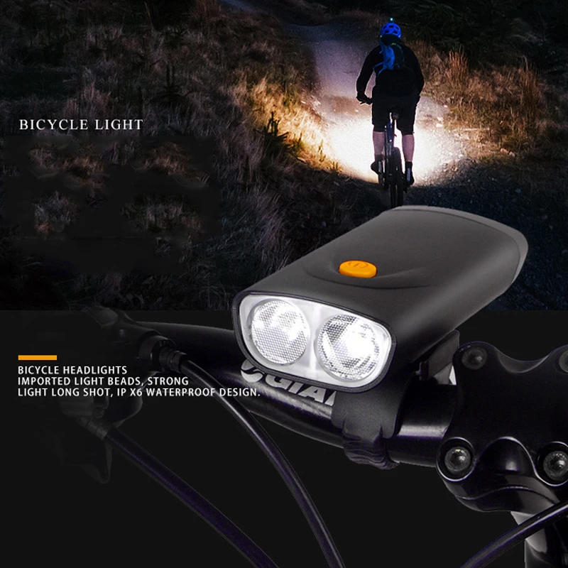 Excellent Dropshipping 12000LM Waterproof Rechargeable MTB Bike Light Double LED Bicycle Lamp USB Front Bike Headlight MTB Cycling Light 5