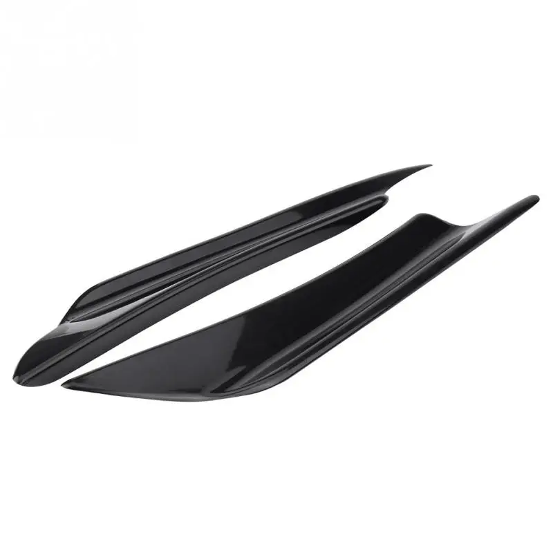 4pcs Car Front Bumper Deflector Lip Splitter Fins Canards Body Spoiler Front Bumper Lip Splitter Fin Air Knife black Universal