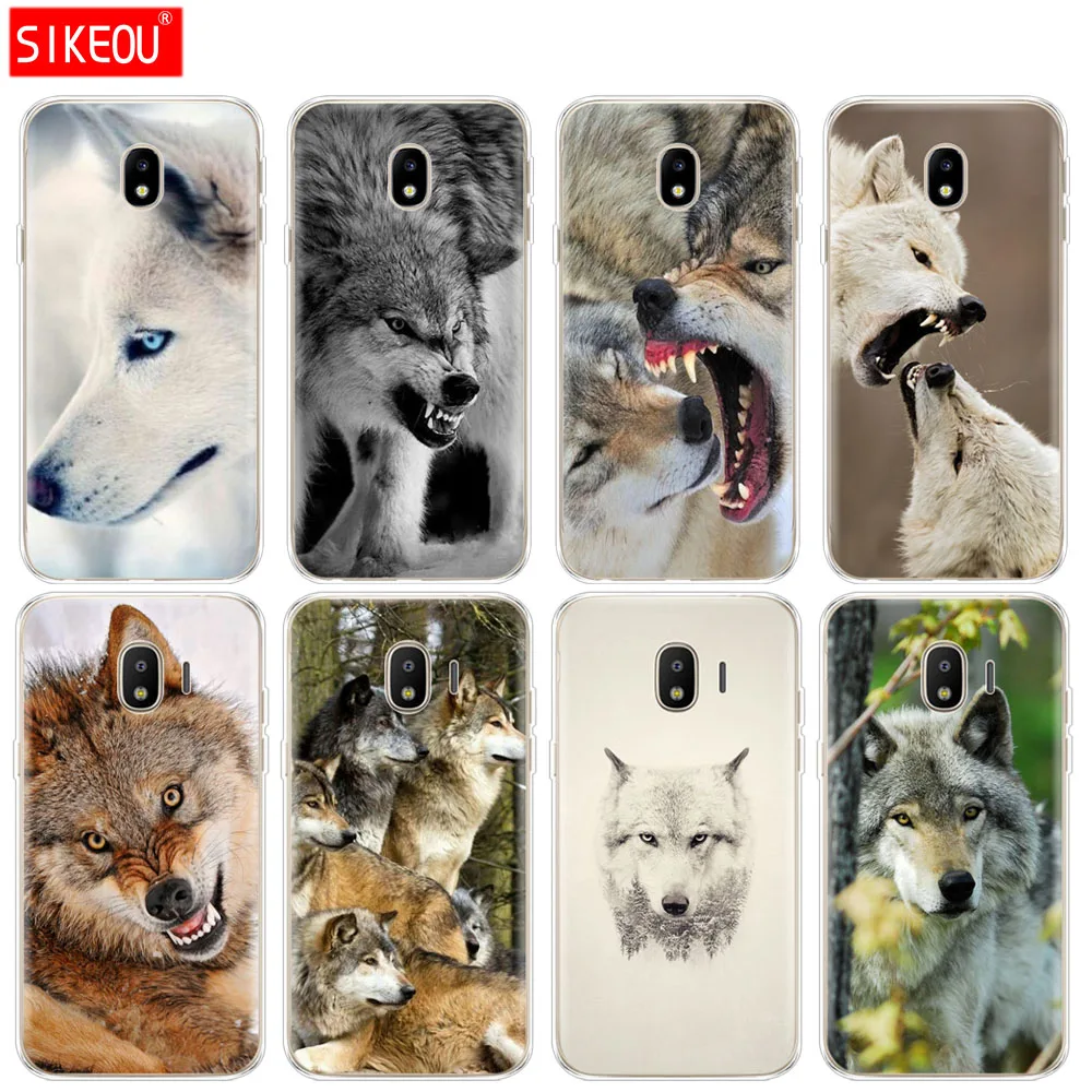 

silicone cover phone case for Samsung Galaxy J3 J5 J7 2017 J330 J530 J730 PRO j2 2018 Running Fierce wolf