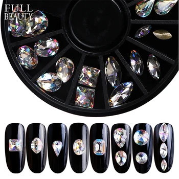 

Full Beauty 3D Shiny Rhinestones Nail Designs High Quality Charms DIY Colorful Transparent Crystal Mixed Glass Nail Stone CH638