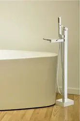 Водопад секторный дизайн Большой Носик Ванная комната хром, ординарный рычаг напольная стойка установленный кран для ванны, душа с ручной