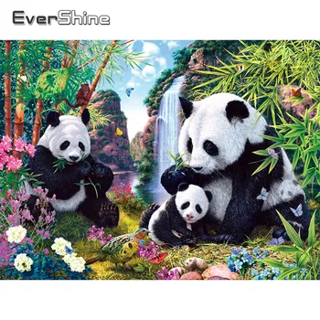 

EverShine Diamond Mosaic Panda Picture Of Rhinestones Diamond Painting Animals Cross Stitch Full Drill Pattern Interior Painting