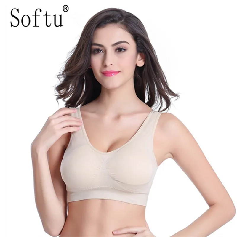 Softu Women Maternity Nursing Bra Comfortable Seamless Bra Two Layer with Free Movable Sponge