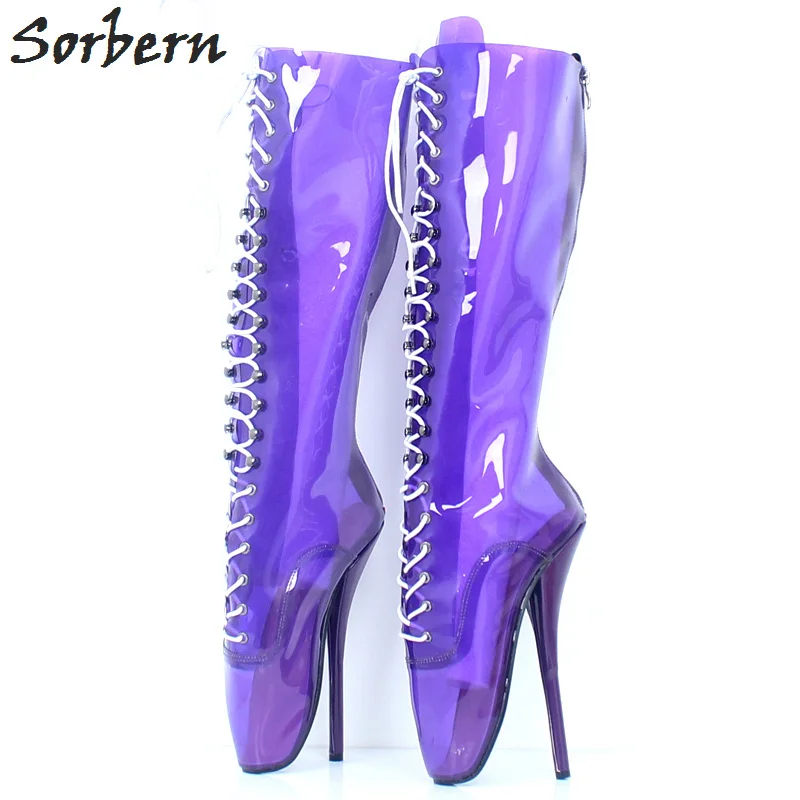 Bailarina 18 Exótica Para Mujeres Red Través Sexy A Zapatos Ballet Las Fetiche Claro Extrema púrpura Señaló Sorbern Botas Tacones Cm rosy De Unisex Stiletto Ver TUzqww7