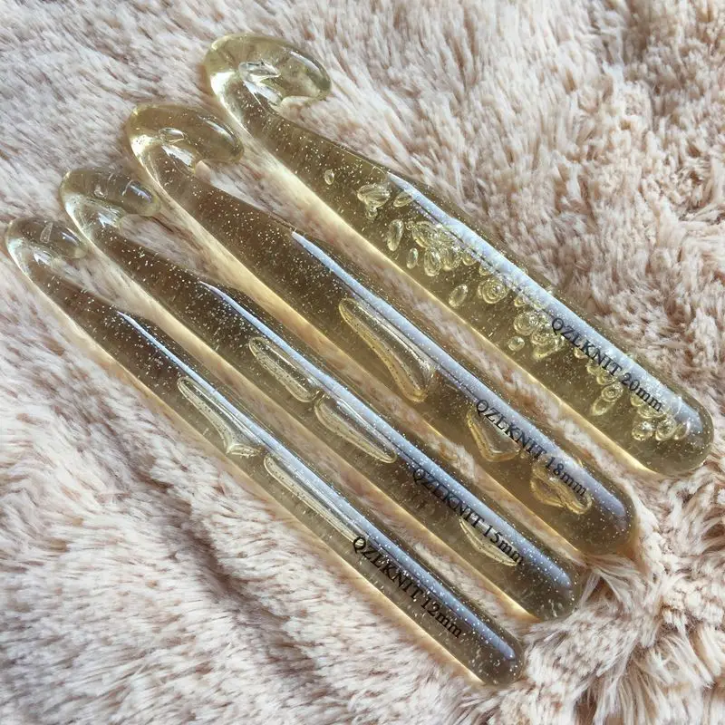 

Nova -12mm 15mm 18mm 20mm Crystal Crochet Hooks Knitting Needles -Thick Hook For Aran Weight