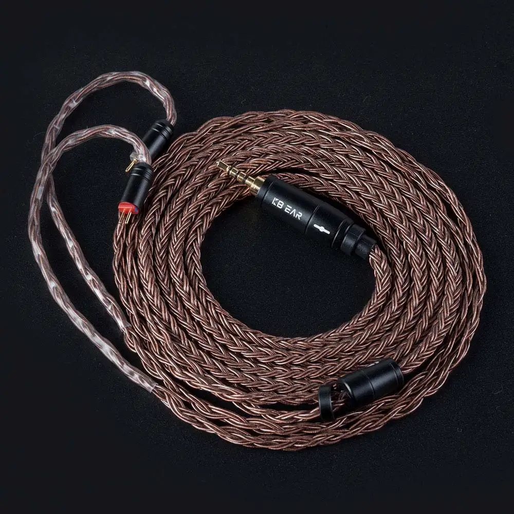 Cheap AK KBEAR 16 Core Upgraded Pure Copper Cable 3.5 2.5 4.4mm Earphone Cable With MMCX 2Pin For AS16 ZS10 ZSN PRO TRN X6 V90 ZSX F1