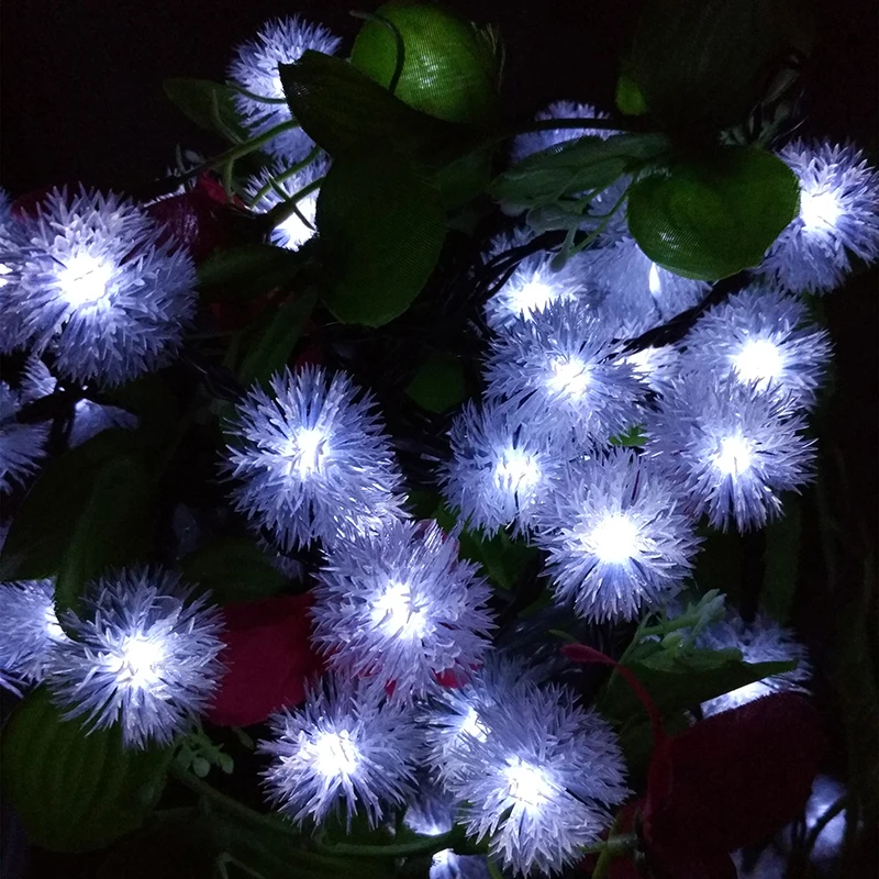 

YIYANG Solar Christmas Snow Flakes LED String Lights DIY Winter Snowball Outdoor Waterproof Party Decor. Lightings 7m 50leds