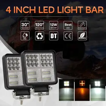 

162W 4 inch Offroad LED Work Light Bar Spot Flood Combo Beam White Yellow Lamp Wide Scope of Application Quality Stability