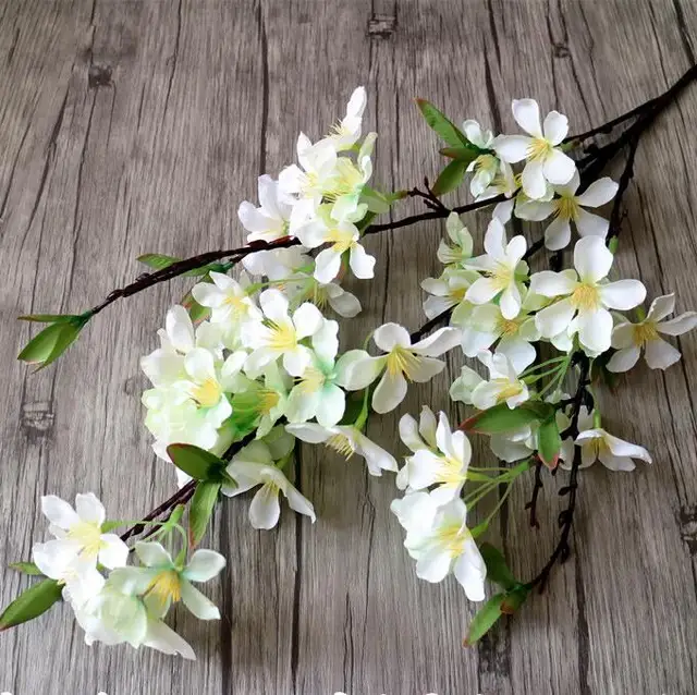6pcs Artificial Apple Blossom Stem Fake Apple Tree Branch Flower 85cm