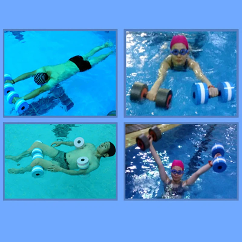 1 шт. EVA плавающие гантели для плавания в бассейне, для аэробики, автоматический поплавок, игрушка для водных штанг