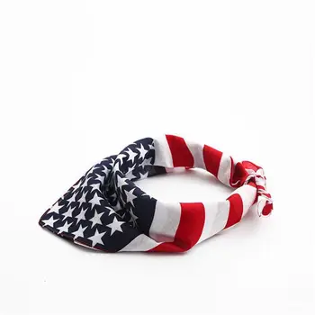 

American Flag Pet Dog Bandana Washable Reversible Square Neck Head Scarf for Medium ans Large Dogs and Cats