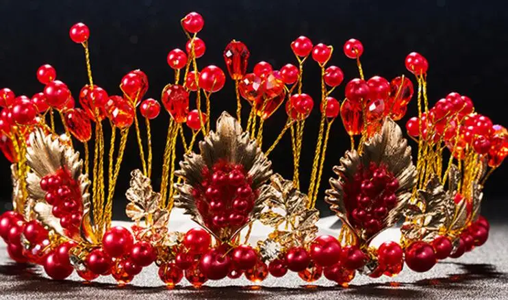 Западные Свадебные аксессуары для волос ювелирные изделия ручной работы золото кристалл жемчуг лоза цветок Корона и Тиара барокко невесты ободок 2 - Окраска металла: C