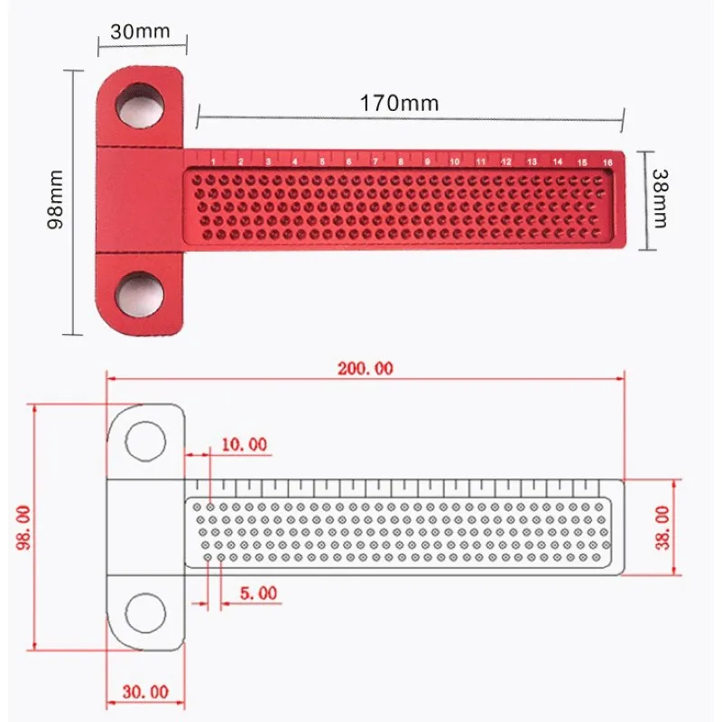 Алюминиевый сплав Т-образного 160 мм инструмент для измерения Scribe Mark деревообрабатывающий прецизионный крест-калибровка линейка Scribe Mark линейка