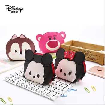 

1 pc Genuine Disney cute Minnie Mouse portable coin purse multi-purpose storage bag coin cartoon purse handbag with keychian