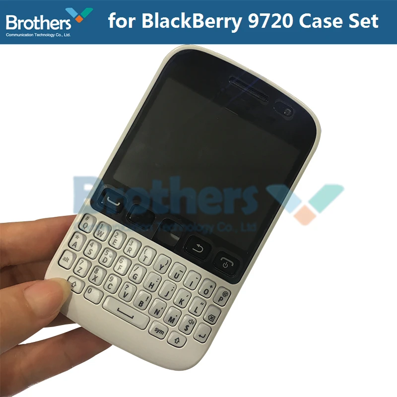 Full Set For BlackBerry 9720 Back Cover Battery Door Housing+Front Frame + Keyboard For BlackBerry 9720 Original Black White (1)