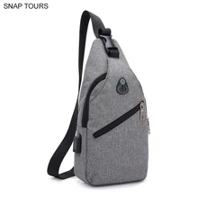 SNAP TOURS USD зарядка мужская сумка через плечо корейский стиль модная Водонепроницаемая маленькая сумка через плечо для мужчин