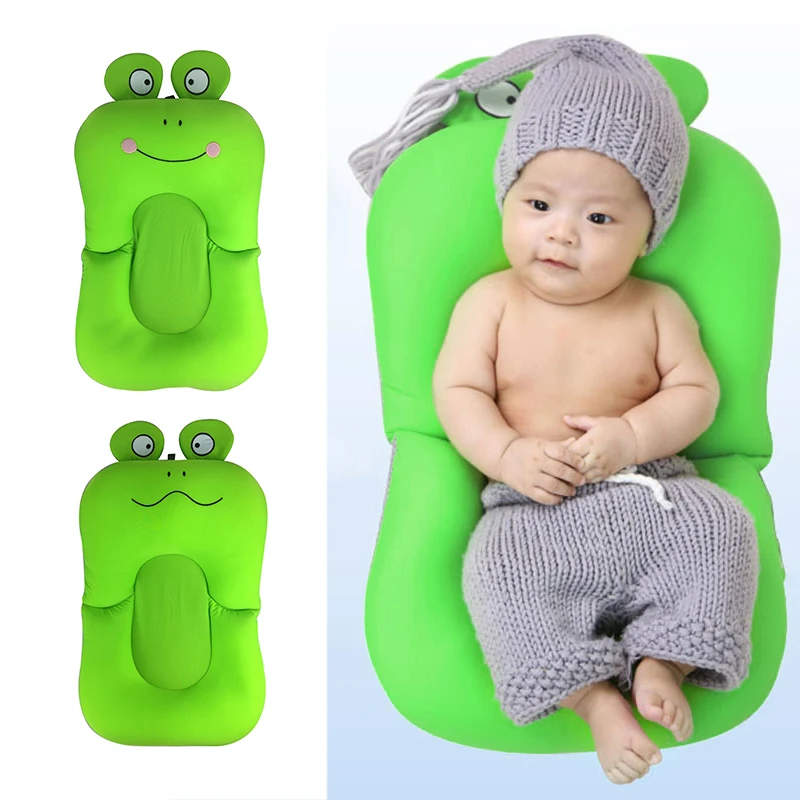 cheap Frog Design Foldable Baby Bath Tub Bed Pad Bath chair Shelf Baby Shower Nets Newborn Baby Bath Seat Infant Bath Bathtub Support