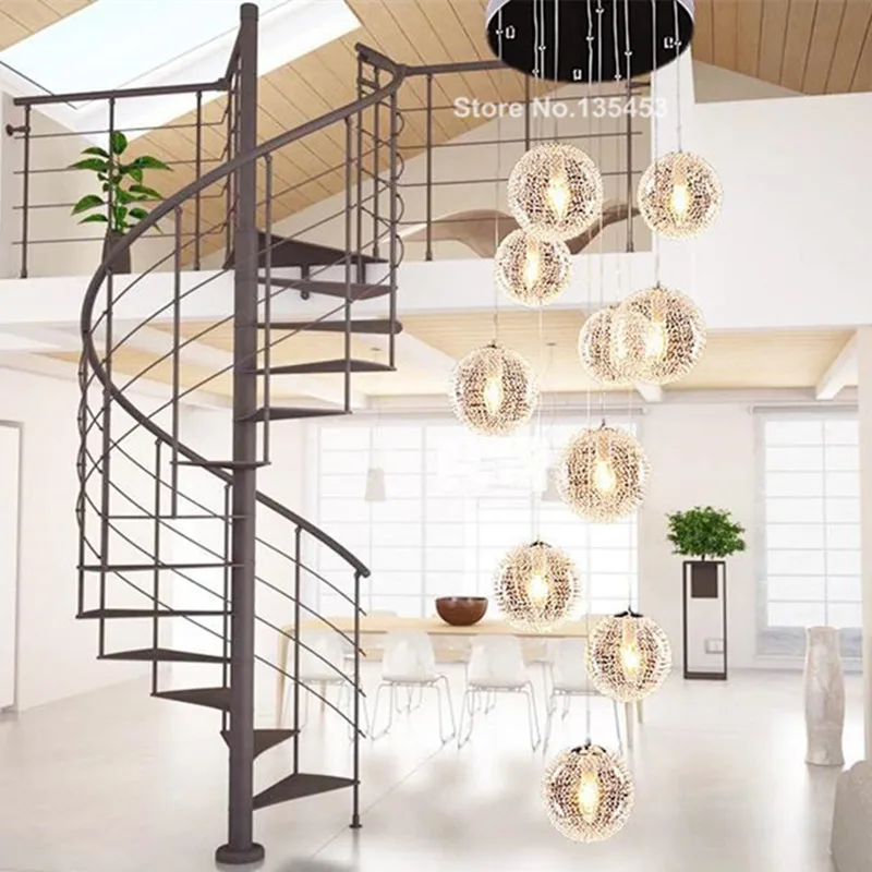Candelabros modernos lámpara de techo de cristal globo con 10 bolas de