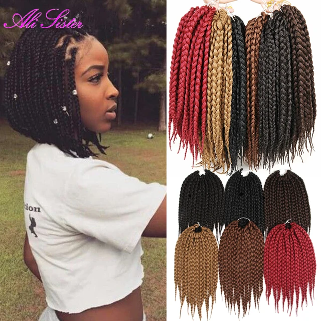 3X short Box twist hair synthetic braiding hair box braid extensions ...