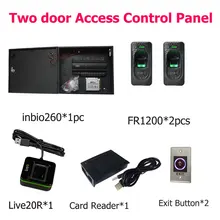 Inbio260 двухдверный стол-тумба с аппарата контроля доступа по отпечаткам пальцев Системы комплект+ срок службы аккумулятора Мощность блок+ FR1200 считыватель отпечатков пальцев+ инфракрасного выход