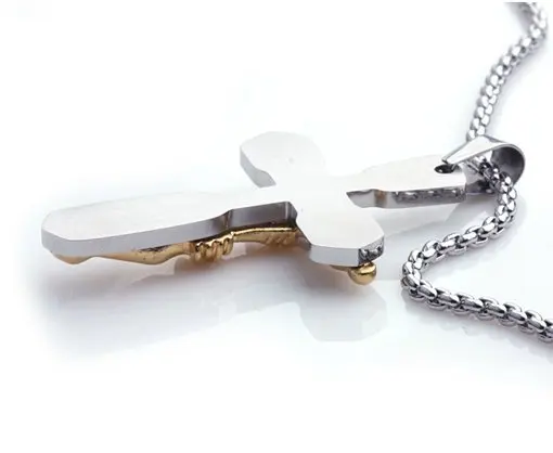 Титана стали крест иисуса подвеска мужчины ожерелье|necklace with perfume bottle|necklace squarependant