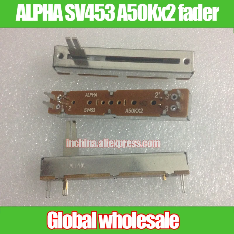 

1pcs Mixer ALPHA SV453 A50Kx2 Straight Slide Potentiometer 20A6 / 73mm Fader for NEARSTAR Numark variable resistors