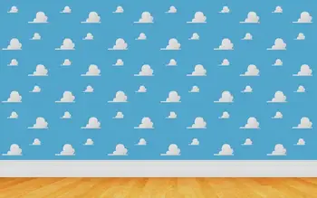 

newborn baby backdrops High quality Computer print Toys Story Cartoon White Clouds Blue Sky Faux Rustic Wood backgrounds