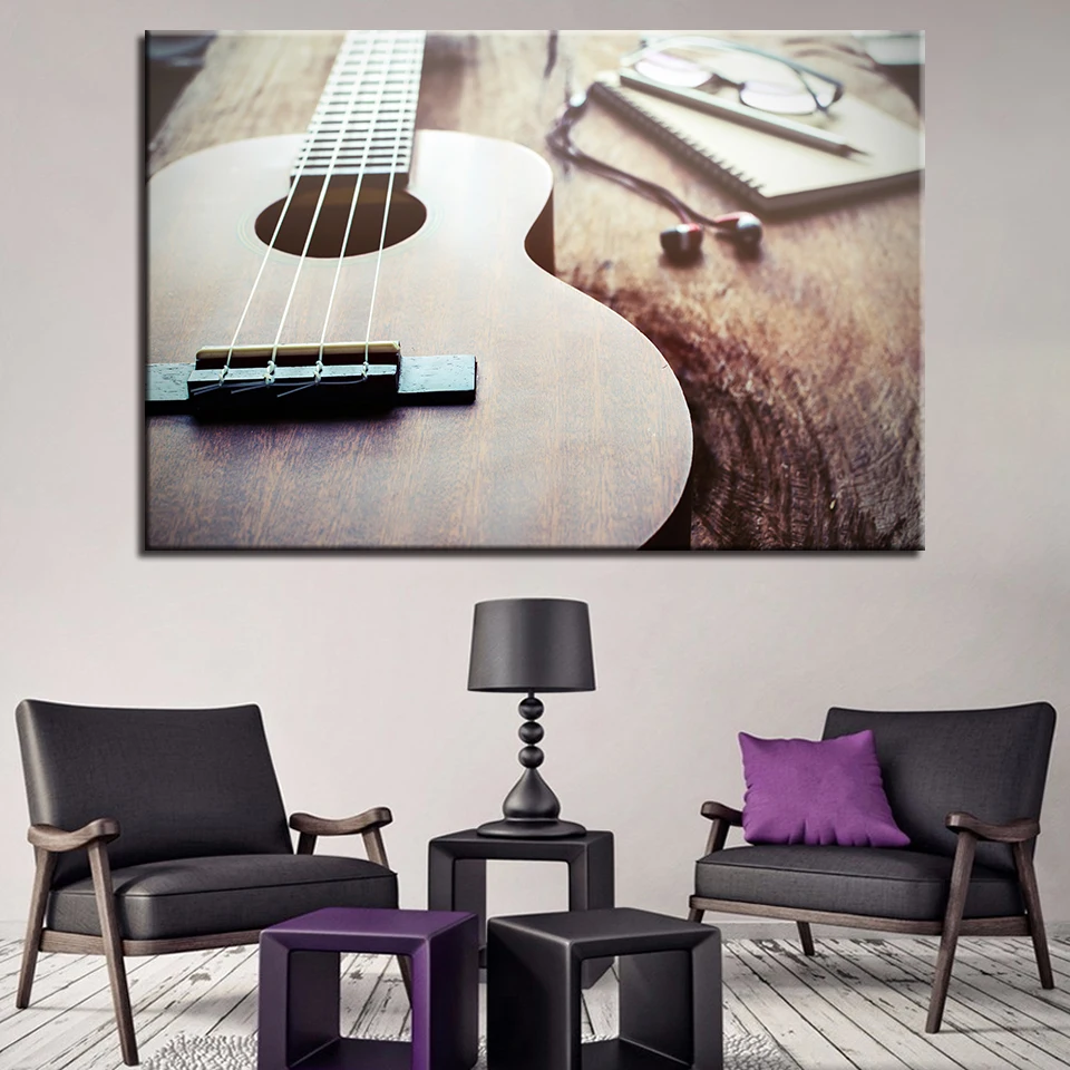 Modern Canvas Paintings Living Room Wall Art HD Print 1Piece Guitar
