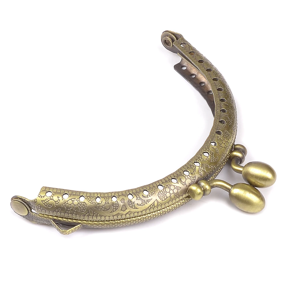 8.5cm Retro Round Metal Purse Frame Handle for Clutch Bag Coin Kiss Clasp Lock Antique Bronze Hardware Bag Accessory