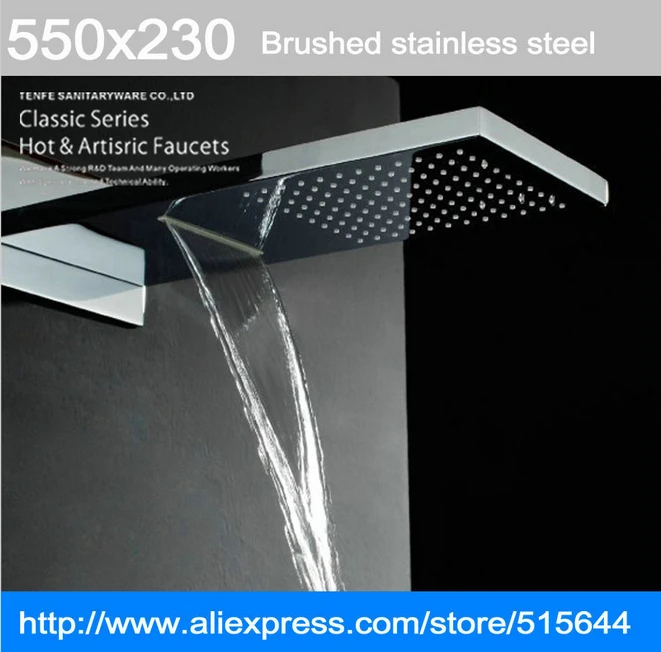 

22" waterfall and rainfall shower Top spray wall mounted concealed Big shower head