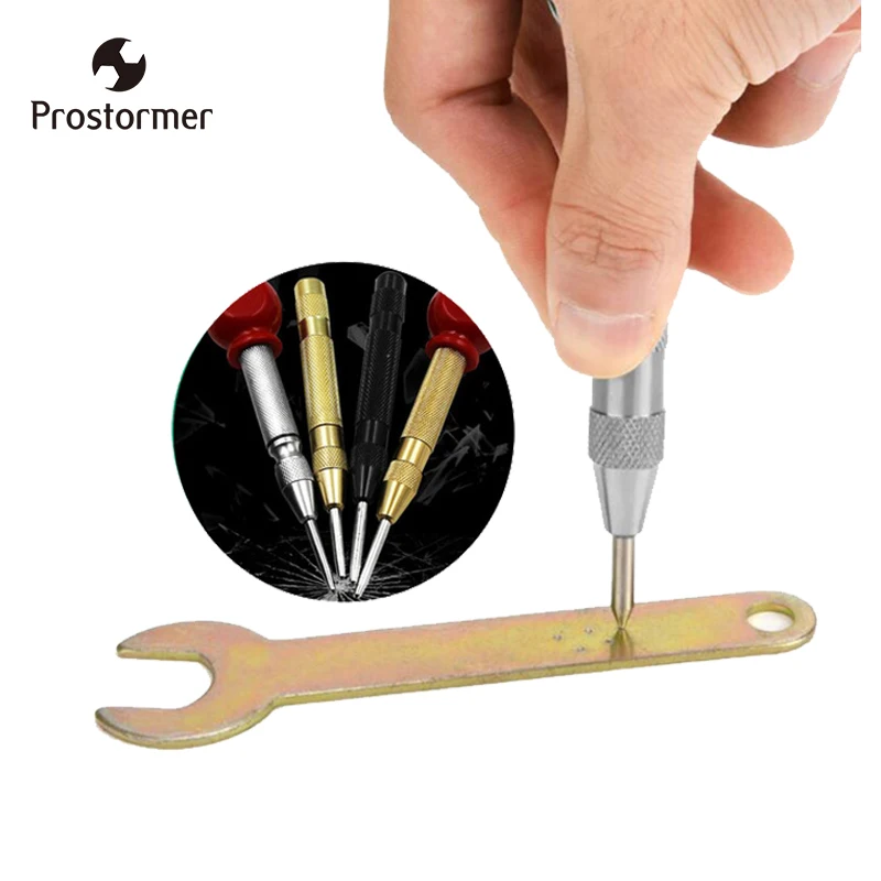 

Prostormer HSS Center Punch Drill Automatic Center Punch Needle Auto Spring Punching Drilling Tool With A Protective Sleeve