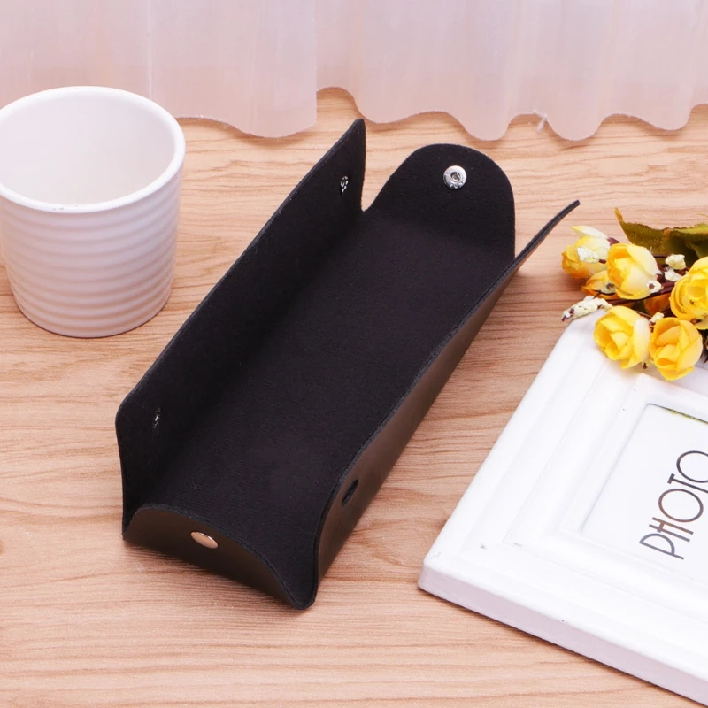 

Retro Design Simple Leather Pen Pencil Case Bag Cosmetic Storage Organizer Bag