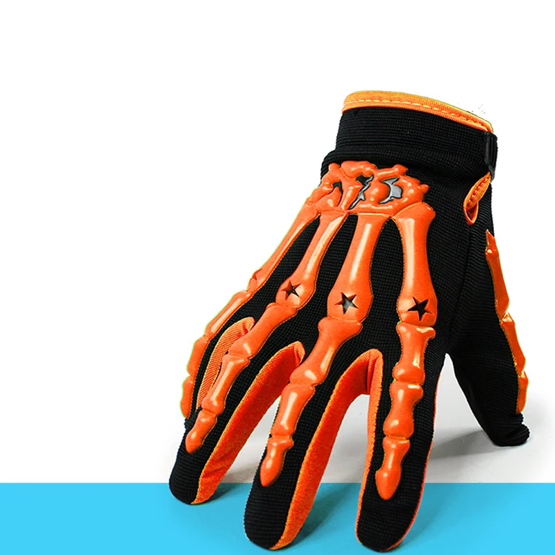 Прохладный Спорт на открытом воздухе Полный палец езда Мотоцикл 3D дышащий защитный Ткань кожаные перчатки