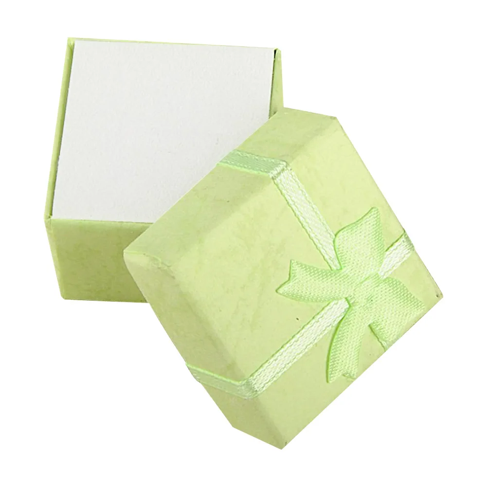 

Cheap 10 colors 4*4*3cm Bangle Jewelry Ring Earring Watch Gift Carton Box Bowknot Case Package