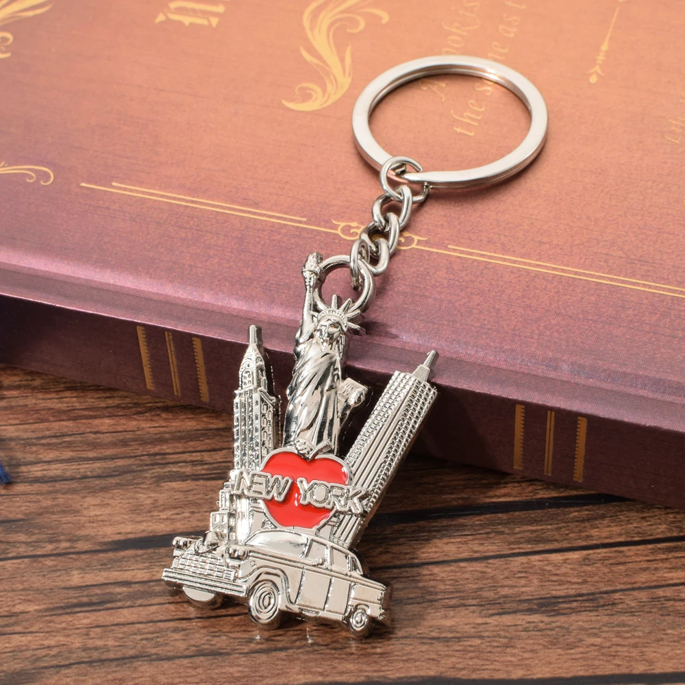 

Vicney Zinc Alloy New York Keychain Woolworth Building Statues of Liberty Building Empire State Building Key Chain Bling Keyring